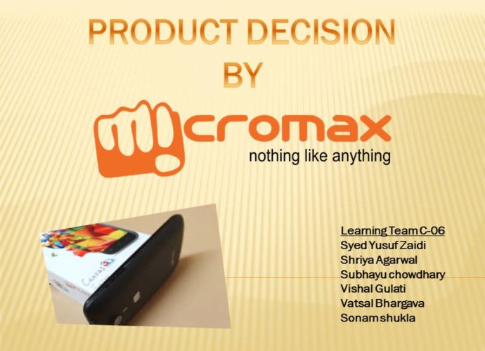 Micromax Product Decision presentation