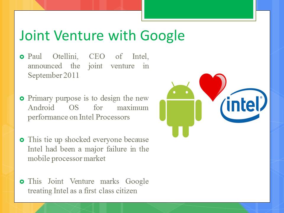 Joint venture with google