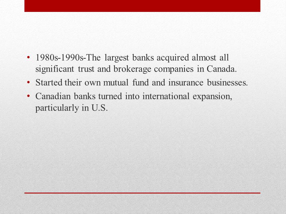 History of Banking system of Canada