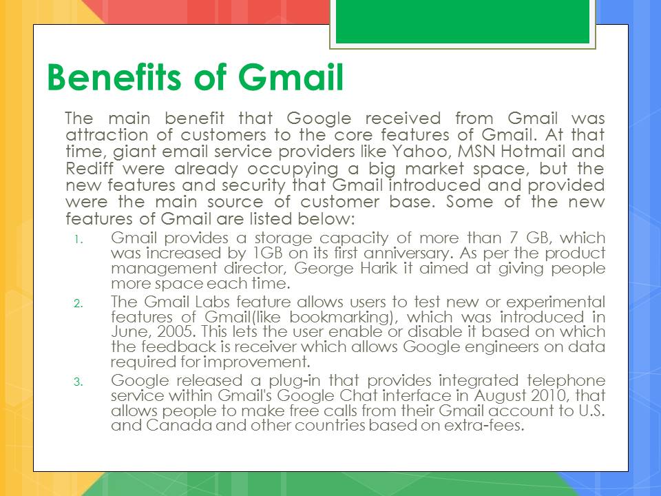 benefits of gmail