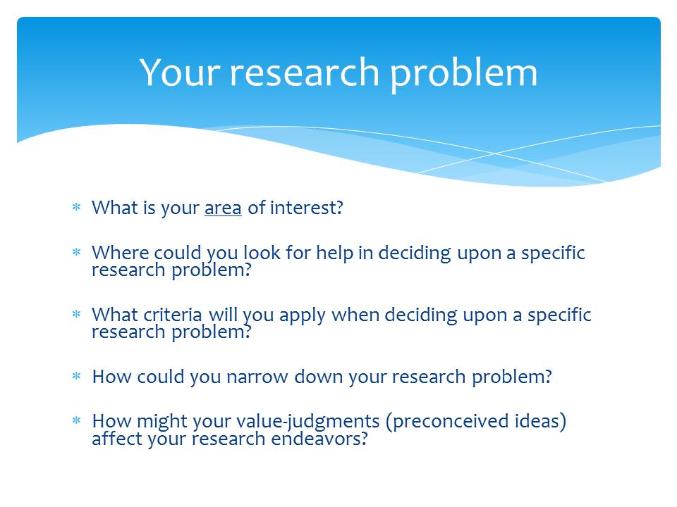 research project problems