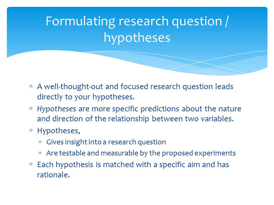 Formulating research hypotheses