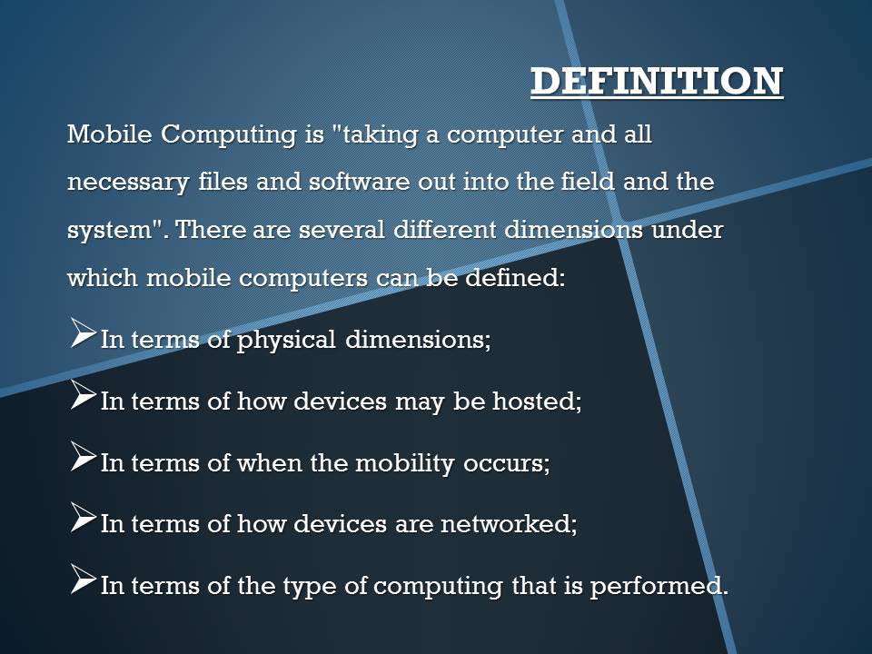 Mobile Computing Definition