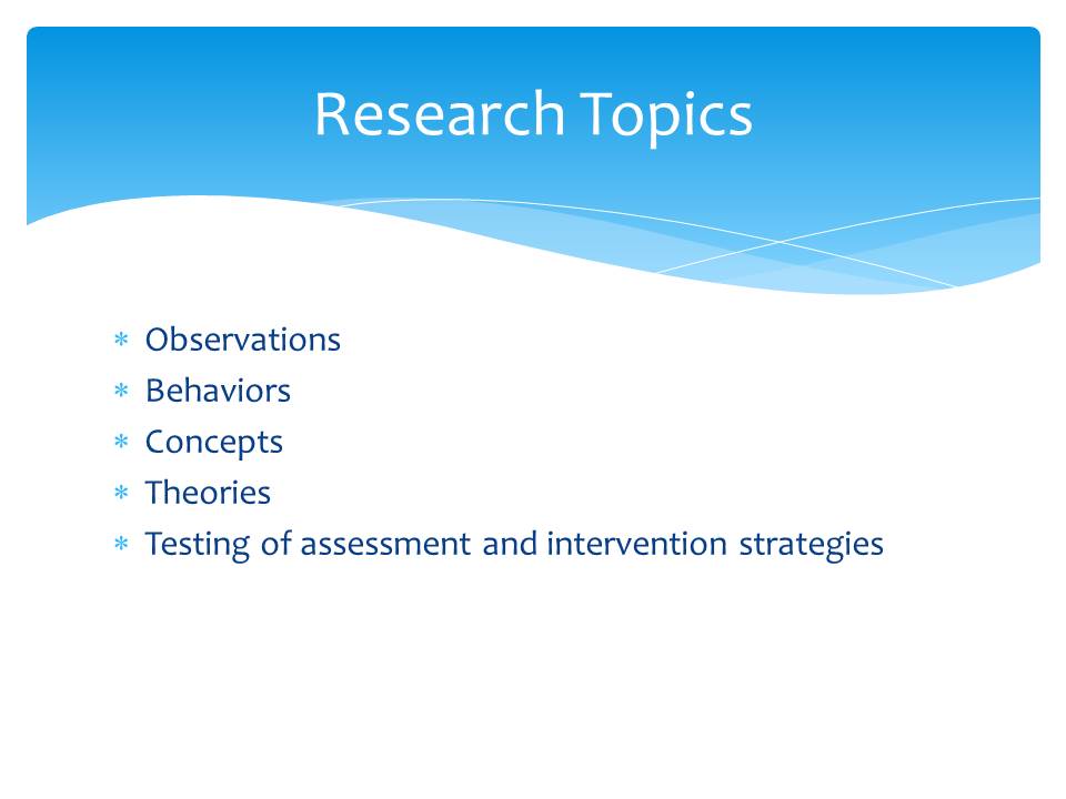 Research Topics