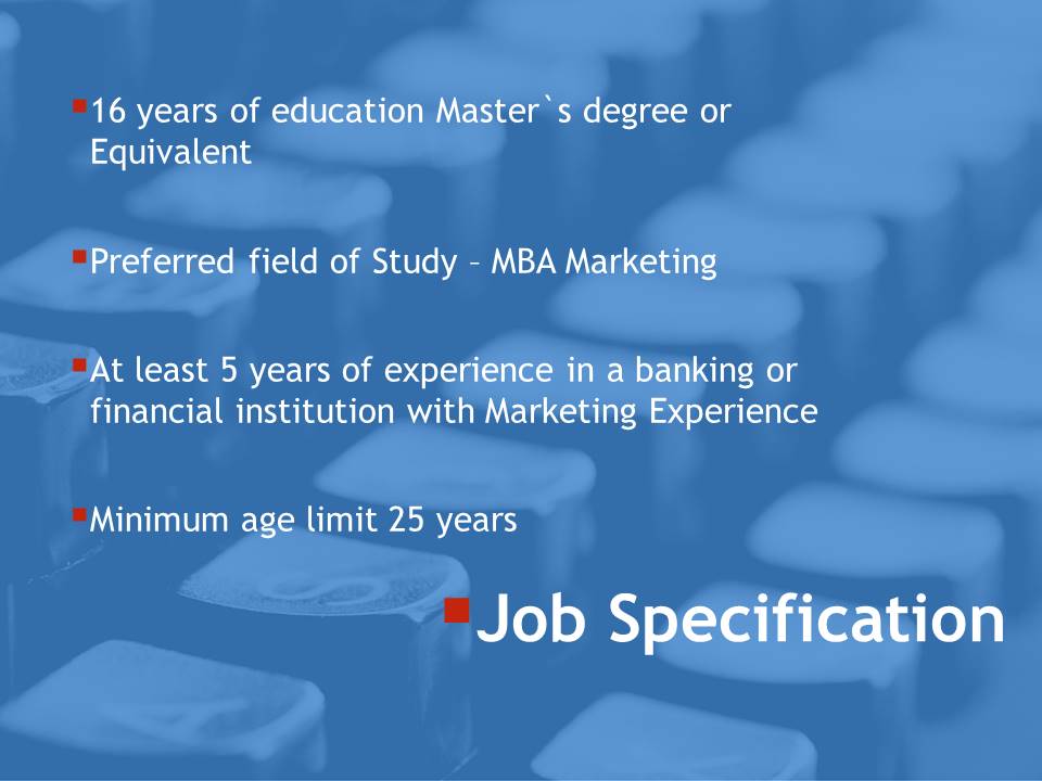 Job Specification