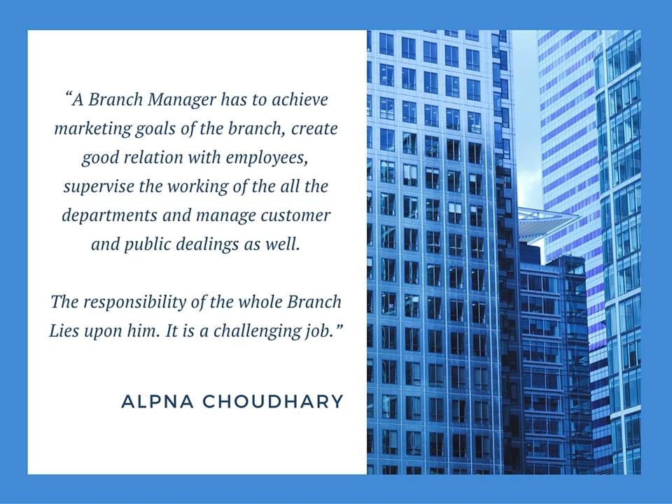 Role of a Branch Manager