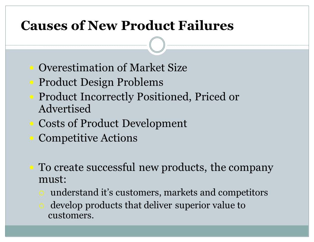 Causes of New Product Failures