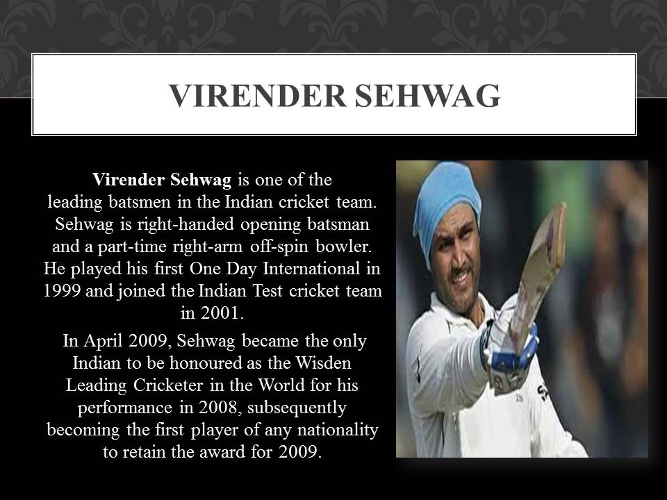 about Virender sehwag