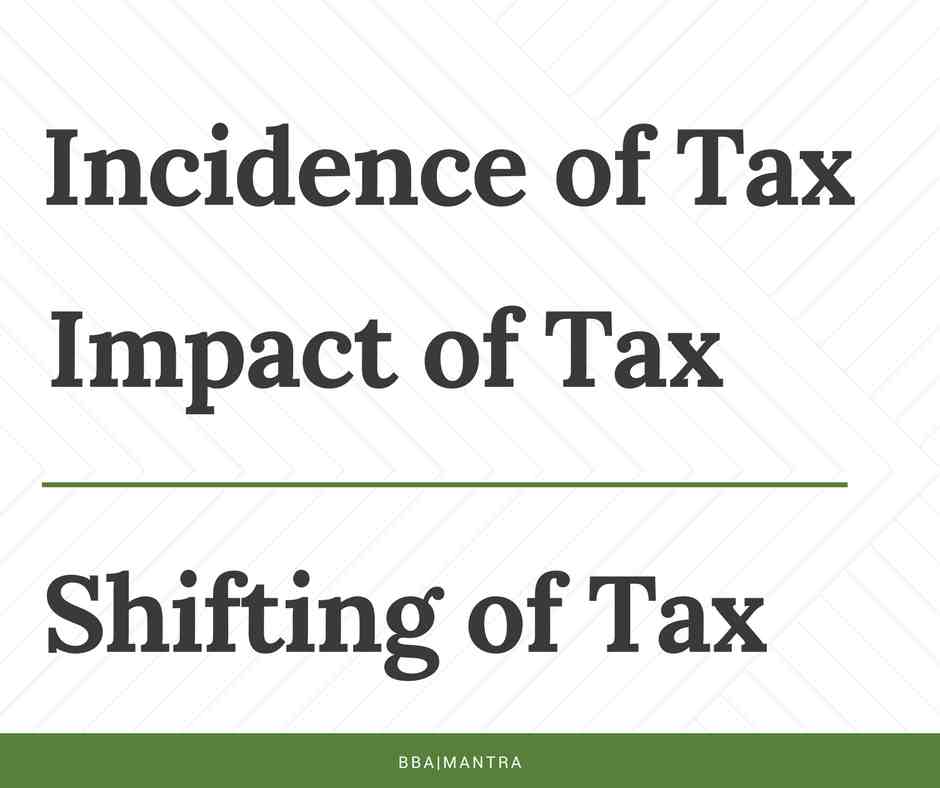 Incidence, Impact and Shifting of Tax - BBA|mantra