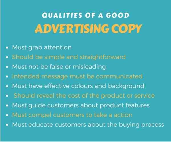 Good Advertising Copy qualities