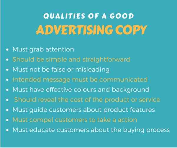 Advertising Copy Qualities Elements Evaluation BBA mantra