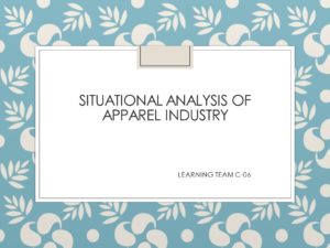 Situational analysis of apparel industry