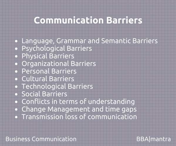 sources of communication barriers