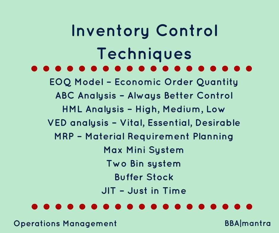 What Is Inventory Control Techniques